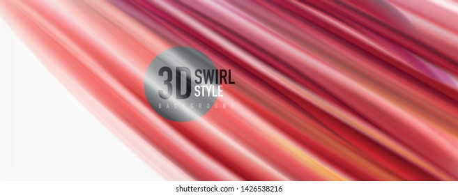 Color flowing waves, liquid conceptual abstract background. Vector