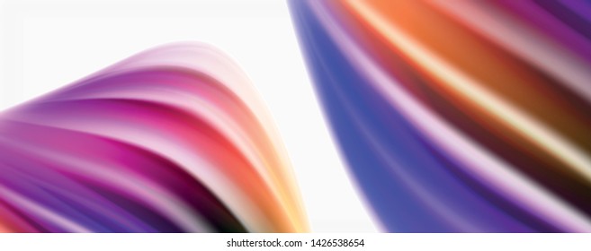 Color flowing waves, liquid conceptual abstract background. Vector