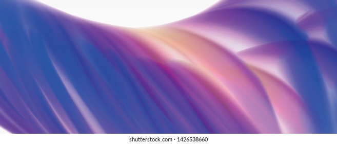 Color flowing waves, liquid conceptual abstract background. Vector