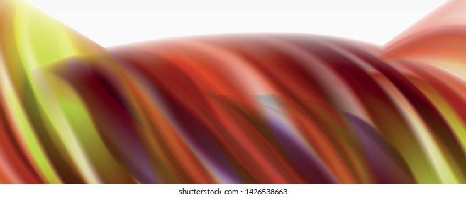 Olas de flujo de color, fondo abstracto conceptual líquido. Vector