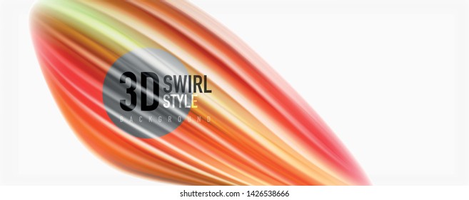 Color flowing waves, liquid conceptual abstract background. Vector