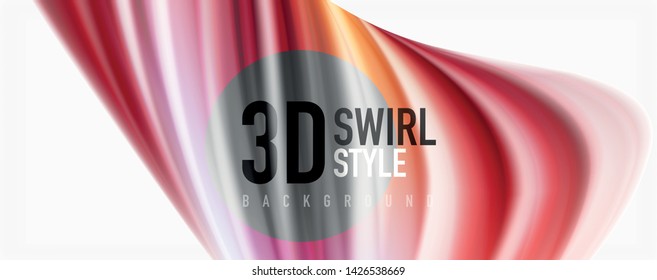 Color flowing waves, liquid conceptual abstract background. Vector
