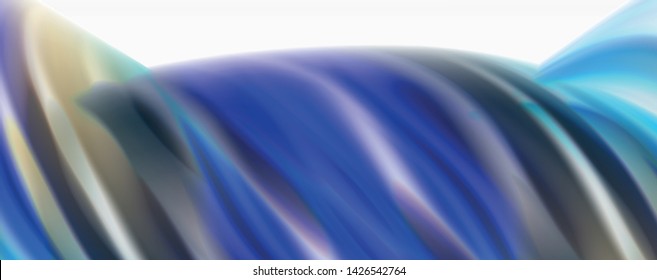 Color flowing waves, liquid conceptual abstract background. Vector