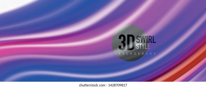 Olas de flujo de color, fondo abstracto conceptual líquido. Vector