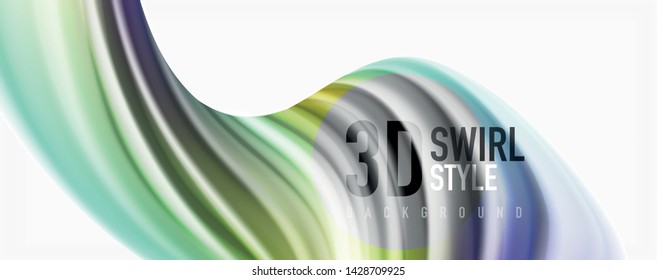 Color flowing waves, liquid conceptual abstract background. Vector