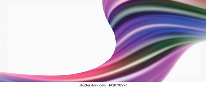 Color flowing waves, liquid conceptual abstract background. Vector