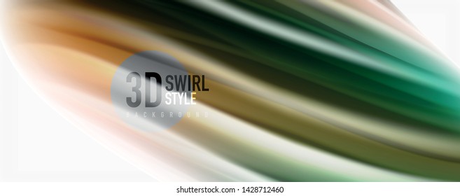 Color flowing waves, liquid conceptual abstract background. Vector