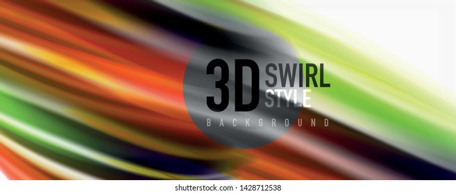 Color flowing waves, liquid conceptual abstract background. Vector