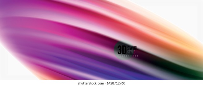 Color flowing waves, liquid conceptual abstract background. Vector