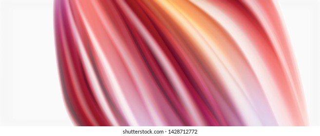 Color flowing waves, liquid conceptual abstract background. Vector