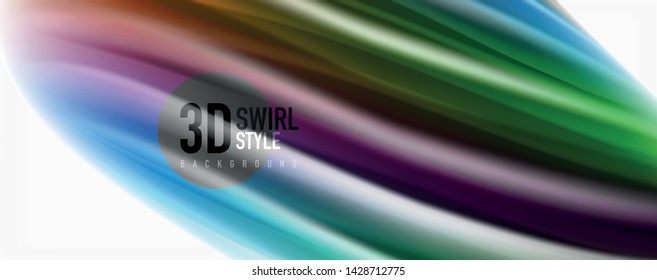 Ondas de fluxo de cor, fundo abstrato conceptual líquido. Vetor