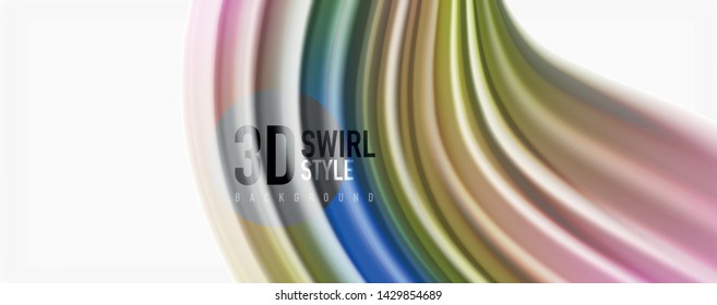 Color flowing waves, liquid conceptual abstract background. Vector