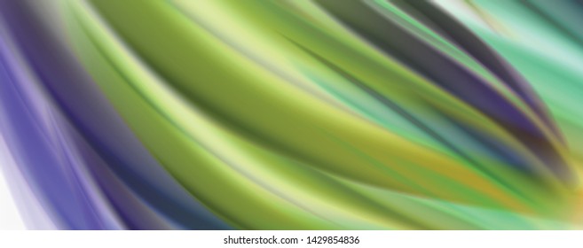 Color flowing waves, liquid conceptual abstract background. Vector