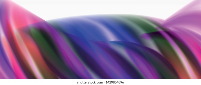 Color flowing waves, liquid conceptual abstract background. Vector