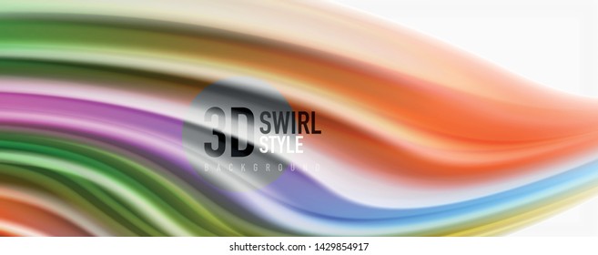 Olas de flujo de color, fondo abstracto conceptual líquido. Vector