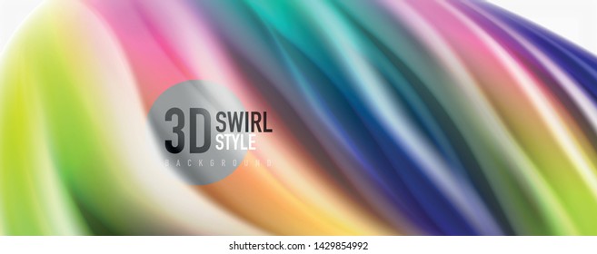Color flowing waves, liquid conceptual abstract background. Vector