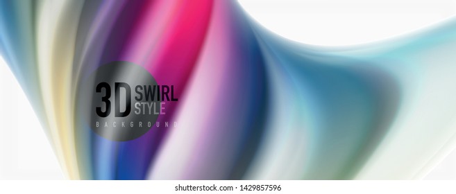 Olas de flujo de color, fondo abstracto conceptual líquido. Vector