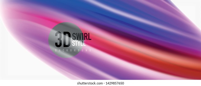 Color flowing waves, liquid conceptual abstract background. Vector