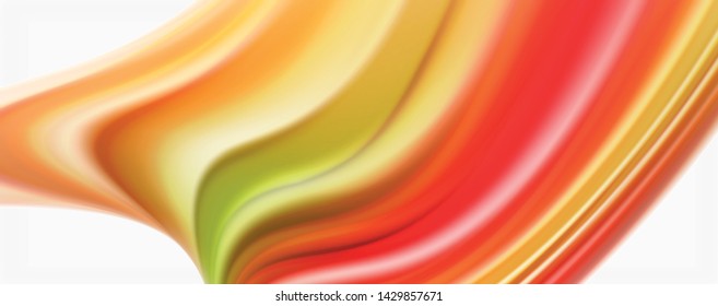 Olas de flujo de color, fondo abstracto conceptual líquido. Vector