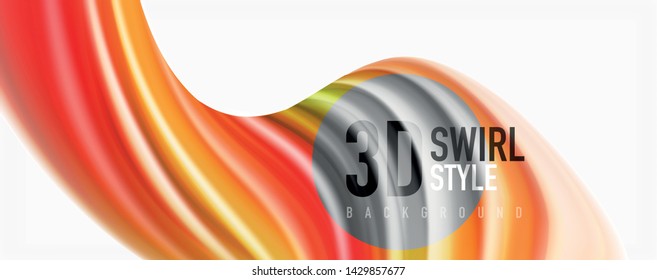 Olas de flujo de color, fondo abstracto conceptual líquido. Vector