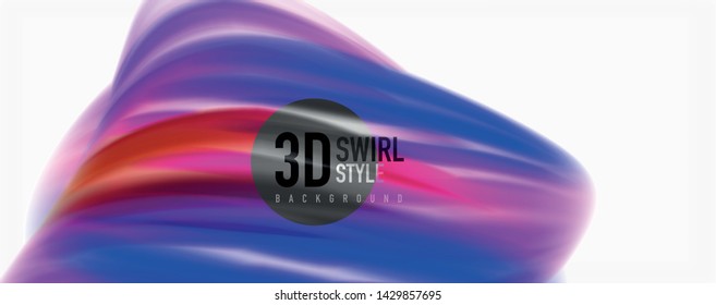 Color flowing waves, liquid conceptual abstract background. Vector