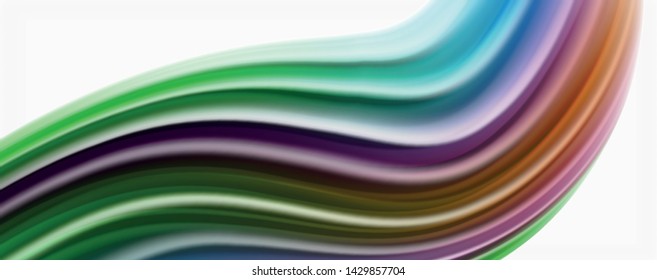 Olas de flujo de color, fondo abstracto conceptual líquido. Vector