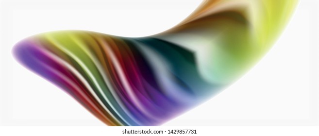 Olas de flujo de color, fondo abstracto conceptual líquido. Vector