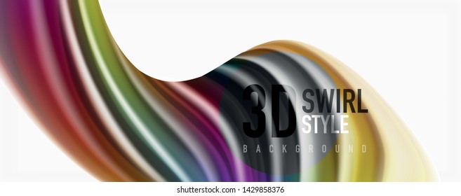 Olas de flujo de color, fondo abstracto conceptual líquido. Vector