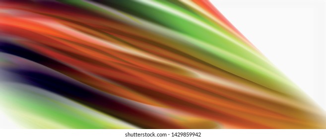 Color flowing waves, liquid conceptual abstract background. Vector