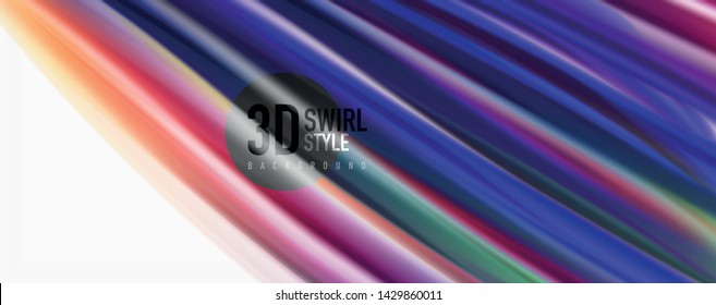 Olas de flujo de color, fondo abstracto conceptual líquido. Vector