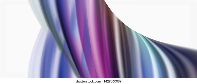 Color flowing waves, liquid conceptual abstract background. Vector