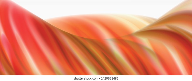 Color flowing waves, liquid conceptual abstract background. Vector