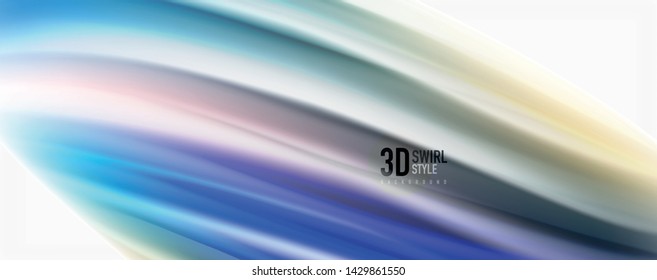 Farbfließende Wellen, flüssiger konzeptioneller abstrakter Hintergrund. Vektorgrafik