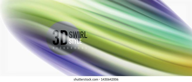 Color flowing waves, liquid conceptual abstract background. Vector