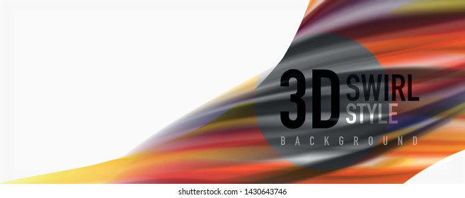 Olas de flujo de color, fondo abstracto conceptual líquido. Vector