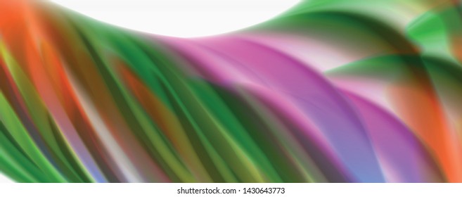Olas de flujo de color, fondo abstracto conceptual líquido. Vector