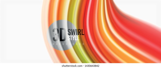Color flowing waves, liquid conceptual abstract background. Vector