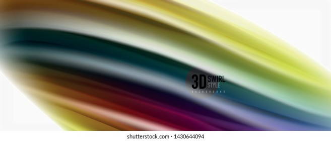 Color flowing waves, liquid conceptual abstract background. Vector