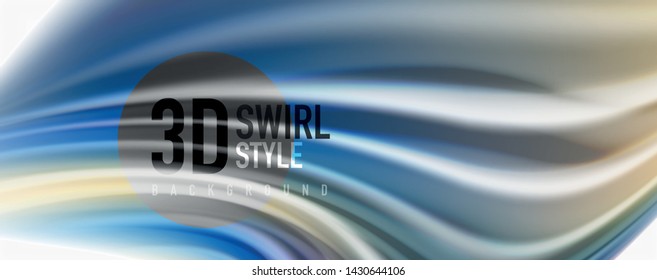 Color flowing waves, liquid conceptual abstract background. Vector