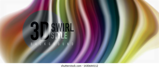 Color flowing waves, liquid conceptual abstract background. Vector