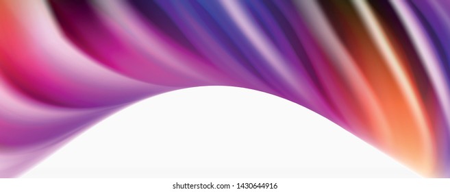 Color flowing waves, liquid conceptual abstract background. Vector