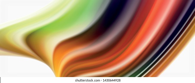 Color flowing waves, liquid conceptual abstract background. Vector