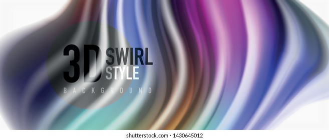 Color flowing waves, liquid conceptual abstract background. Vector
