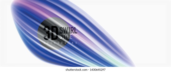 Color flowing waves, liquid conceptual abstract background. Vector