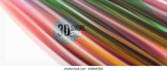 Color flowing waves, liquid conceptual abstract background. Vector