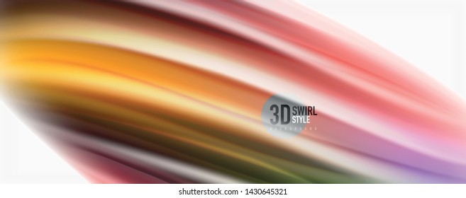 Color flowing waves, liquid conceptual abstract background. Vector