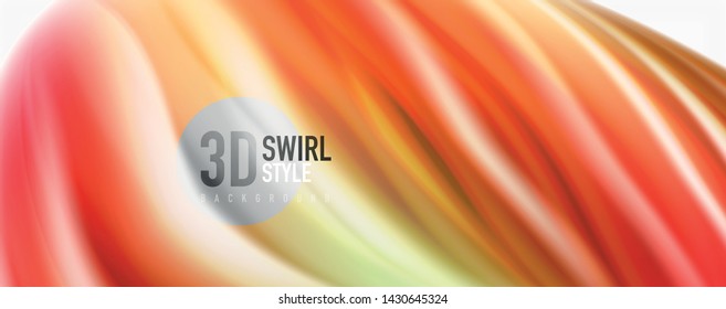 Color flowing waves, liquid conceptual abstract background. Vector