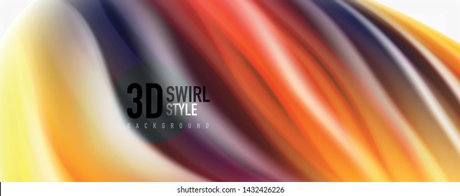 Olas de flujo de color, fondo abstracto conceptual líquido. Vector