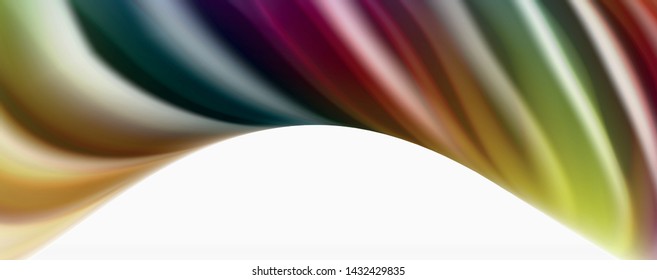 Olas de flujo de color, fondo abstracto conceptual líquido. Vector