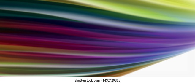 Color flowing waves, liquid conceptual abstract background. Vector